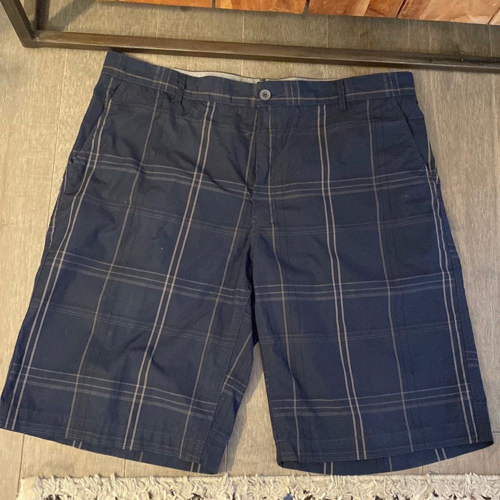 Alfani Navy Flat Front Shorts Size 36